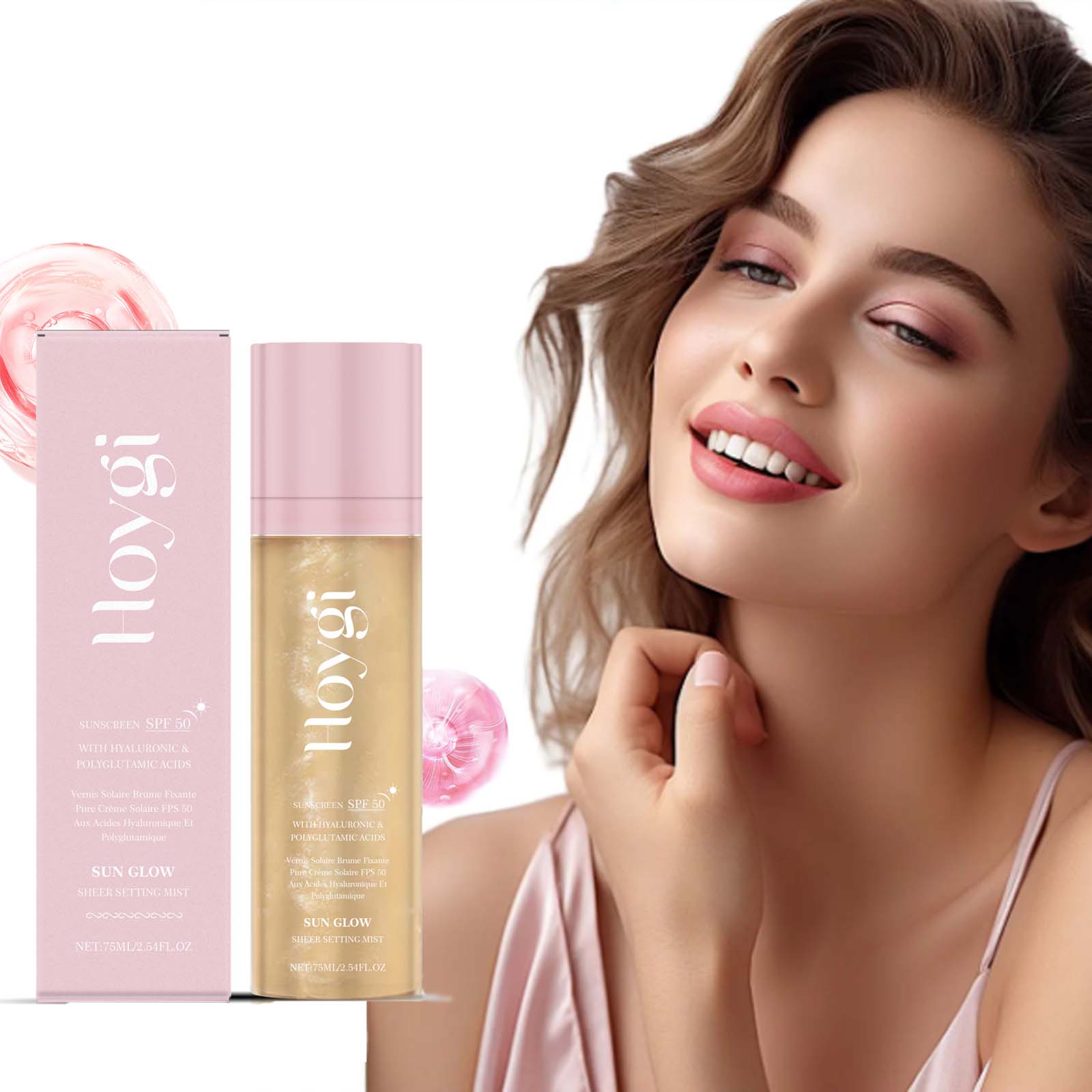 Polyglutamic Acid Moisturizer - Spf 50+ Semprotan Pengaturan Pengontrol Minyak