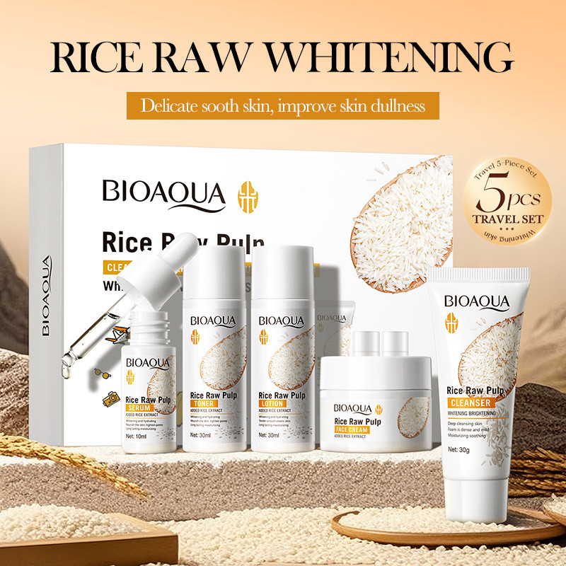 Skincare Glad2Glow - 5pcs BIOAOUA Rice Raw Whitening Set
