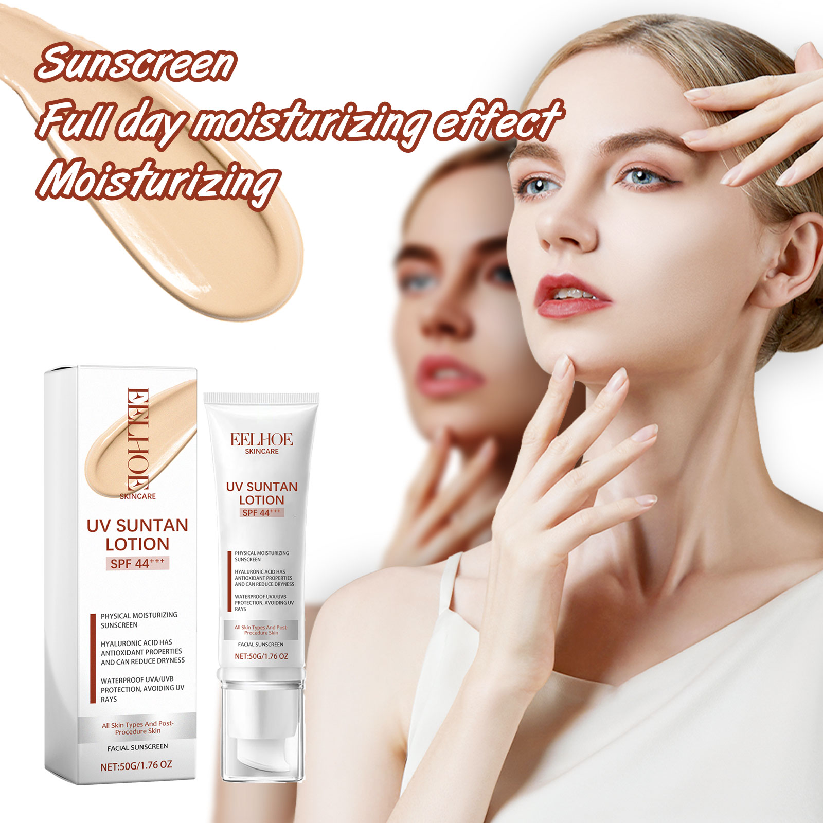 Krim Sunblock wajah, tahan air - Skincare Natur E ulasan dan harga